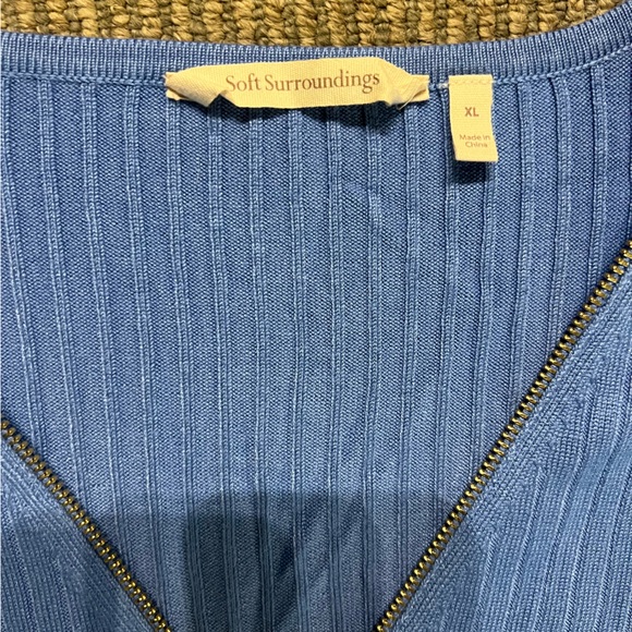 Soft Surroundings Blue V-Neck Sweater - Picture 3 of 7